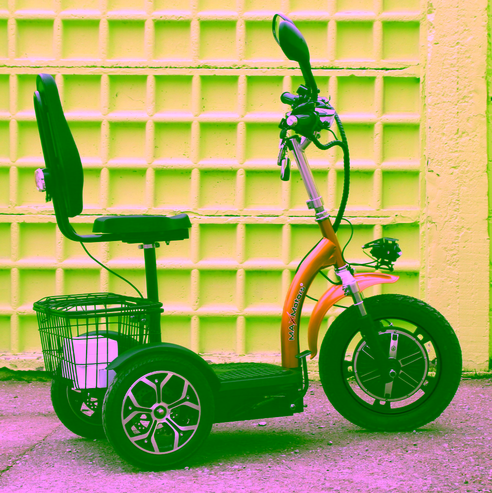 Електрическа триколка 750W Max Motors А3 Yellow Traffic с предно - Image 3