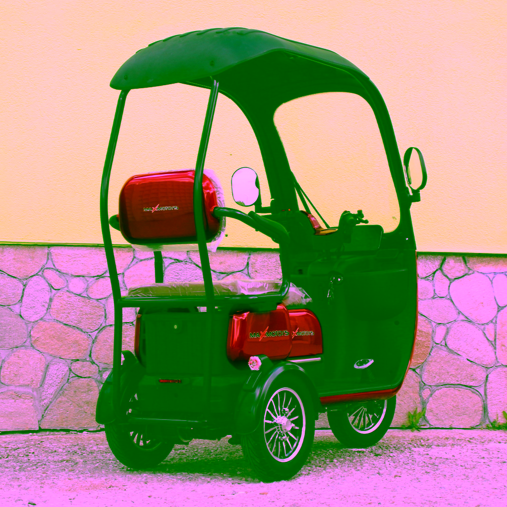 Триместна електрическа триколка MaxMotors New X3 1800W – RED - Image 5