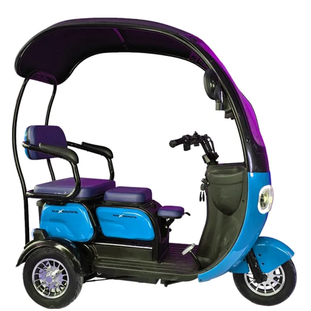 Електрическа триколка триместна MaxMotors X3 1500W синя, с предно стъкло - Image 2