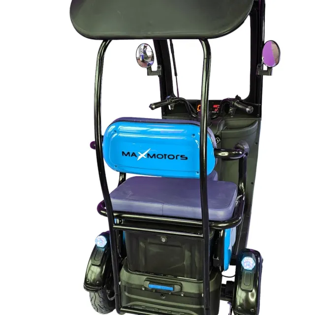 Електрическа триколка триместна MaxMotors X3 1500W синя, с предно стъкло - Image 6