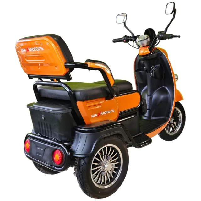 Електрическа триколка триместна MaxMotors X2 1500W ОРАНЖЕВА - Image 2