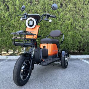 Двуместна електрическа триколка Pudding 2000W 60V, Оранж