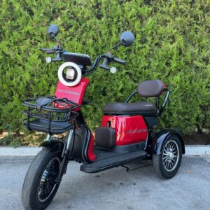 Двуместна електрическа триколка Pudding 2000w 60v, Червена